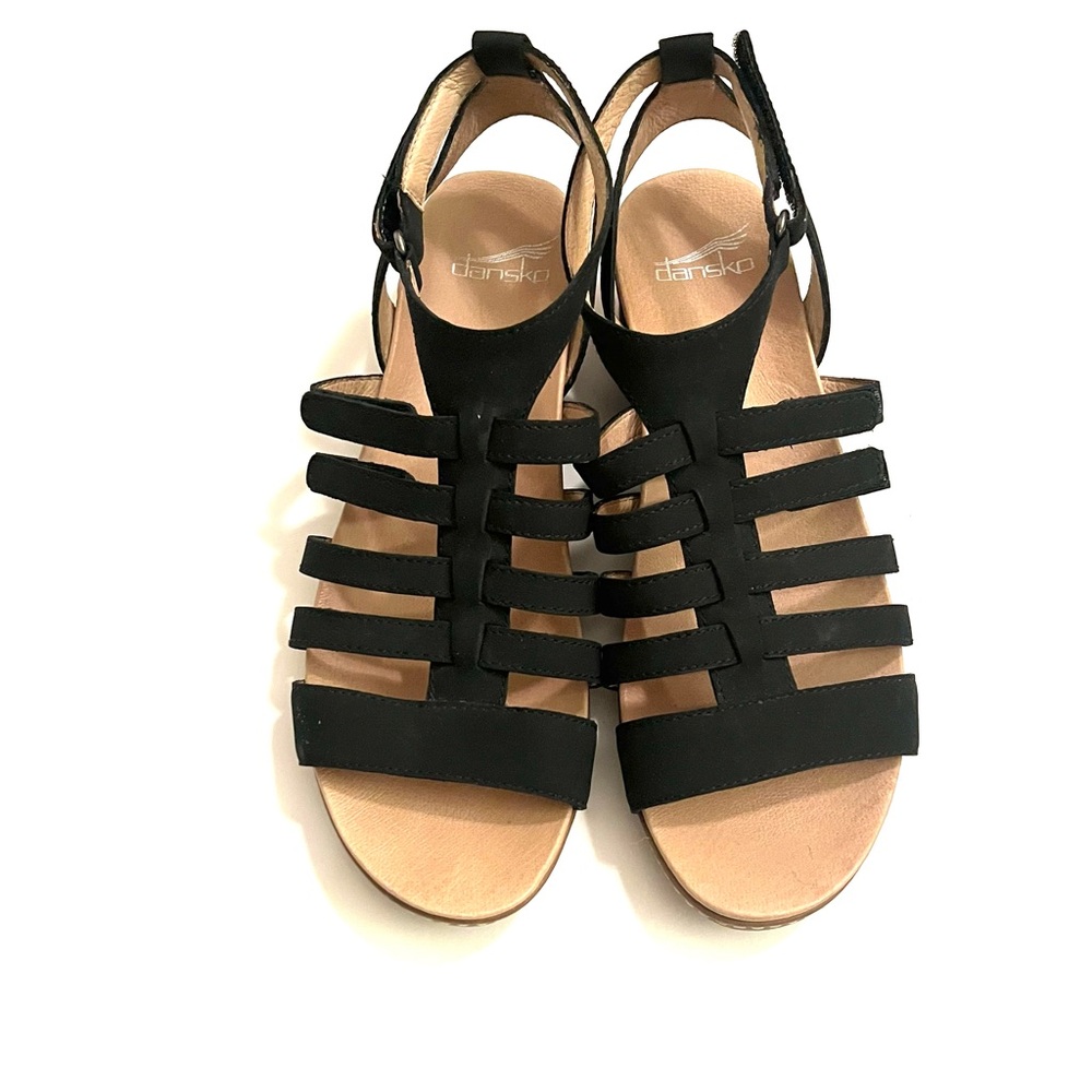 Dansko Black Sandals Size 39 (8.5-9) Velcro back strap